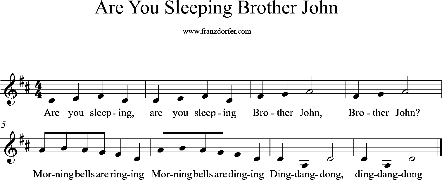 sheetmusic, D-Major, Are you sleeping brother john